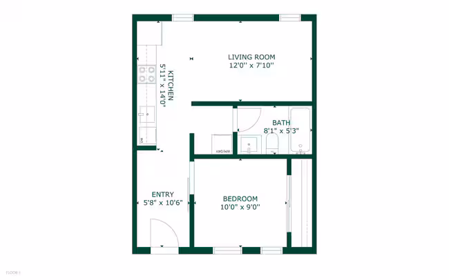1 Bed • 1 Bath 27 floor plan